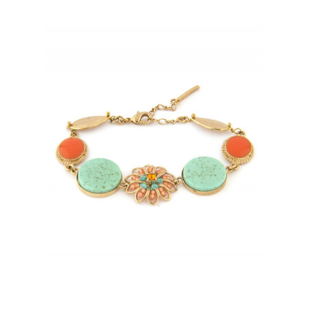 Bracelet original perles et cristaux | Orange