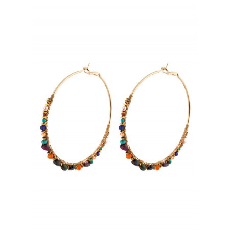 On-trend gold metal hoop earrings| Multicolor