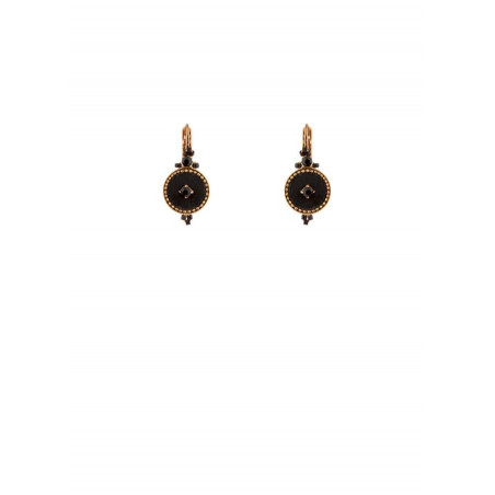Refined sleeper earrings with  Japanese beads and velvet | Black