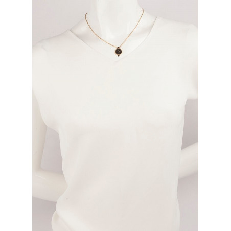 On-trend necklace with Japanese beads and velvet | Black65923