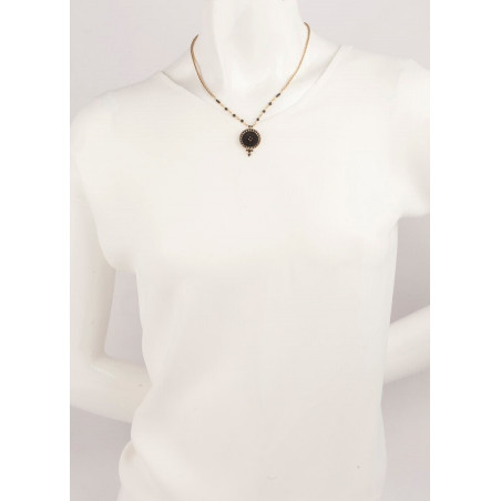 Costume crystal and velvet necklace | Black65962