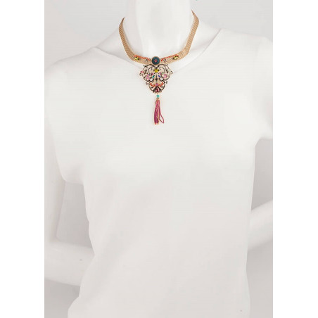 Original crystal and velvet necklace | Blue66006