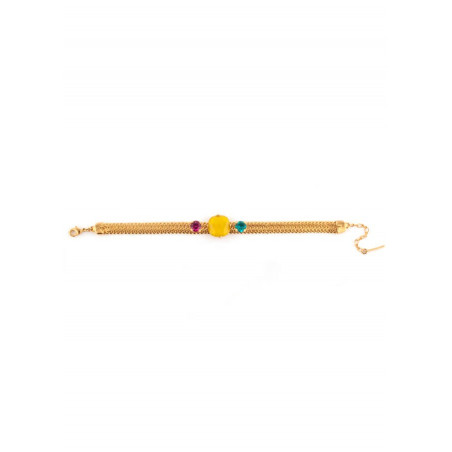 Feminine gold metal crystal bracelet | yellow67313