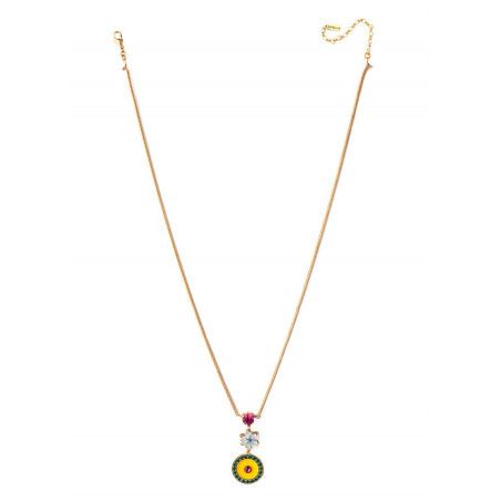 Feminine crystal and mother-of-pearl pendant necklace|yellow67369