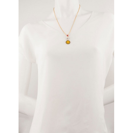 Feminine crystal and mother-of-pearl pendant necklace|yellow67370
