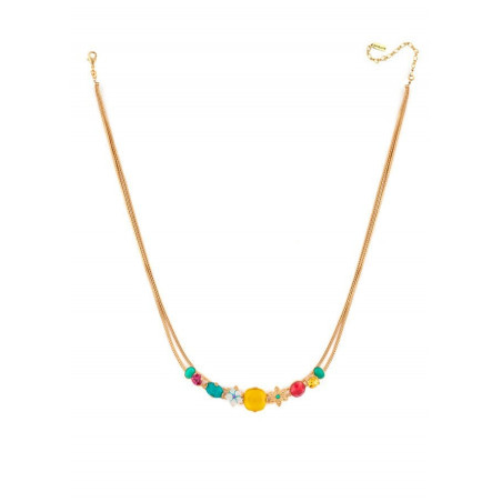 Feminine gold metal crystal necklace| turquoise67381