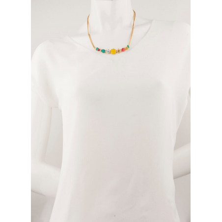 Feminine gold metal crystal necklace| turquoise67382