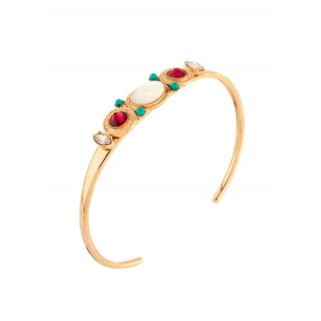 Glamorous gold metal crystal bracelet | red