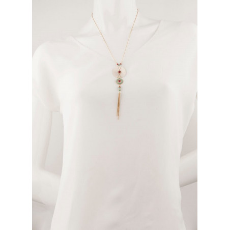 Bohemian gold metal crystal necklace | mother-of-pearl67739