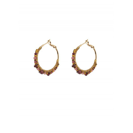 Ethnic cornelian hoop earrings for pierced ears | Orange