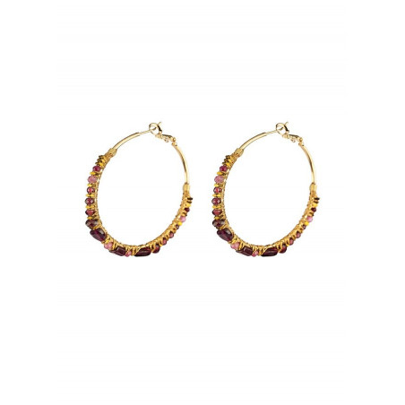 Rock hoop earrings for pierced ears with onyx|Black