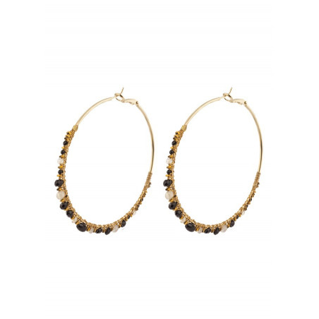 Elegant hoop earrings for pierced ears with beads | Pearl