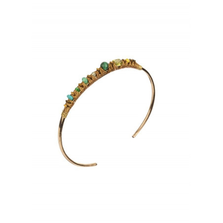 Bracelet jonc féminin jade malachite et aventurine | Vert
