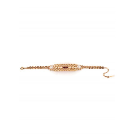 Feminine garnet and pearl flexible bracelet | Pearl71568