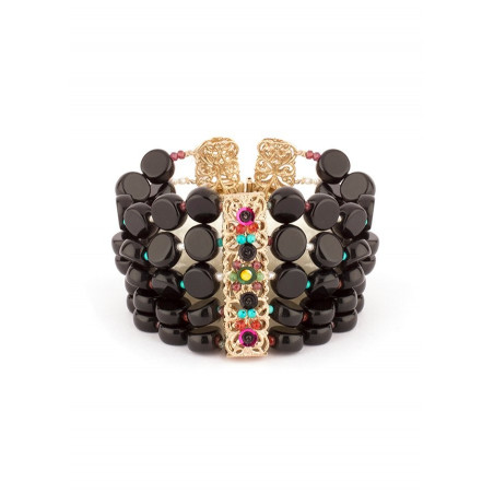 Bracelet souple mystérieux pierres et perles | Multicolore