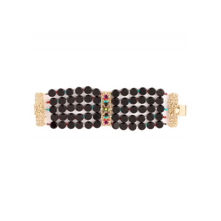 Glamorous freshwater pearl and garnet flexible bracelet | Pearl71585