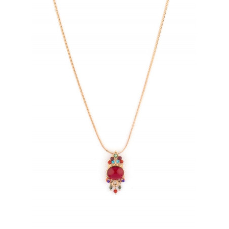 Ethnic gem crystal pendant necklace|  Multicolor