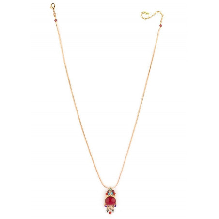 Ethnic gem crystal pendant necklace|  Multicolor71601