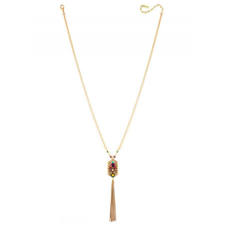 Elegant gem and sequin mid-length necklace|  Multicolor71609