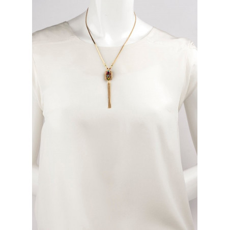Elegant gem and sequin mid-length necklace|  Multicolor71610