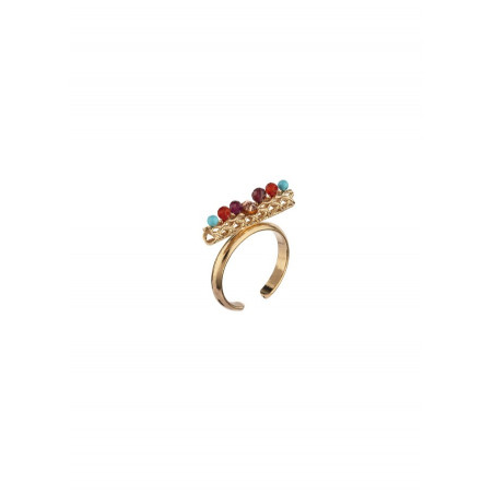 Beautiful sequin turquoise and garnet ring| Multicolor
