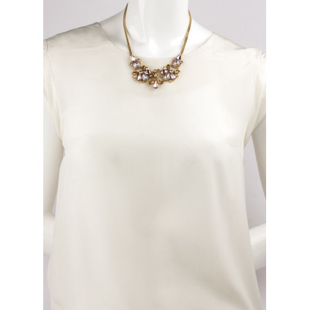 Elegant crystal mid-length necklace | Antique pink71841