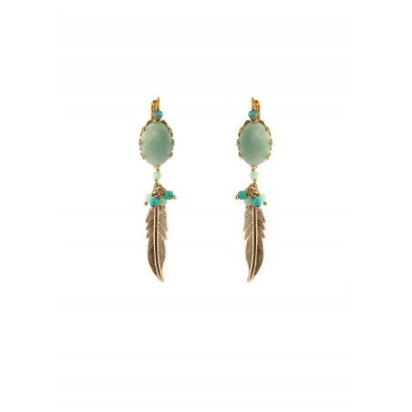Fashionable amazonite sleeper earrings l turquoise