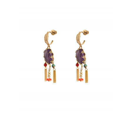 Glamorous amethyst earrings for pierced ears | mauve