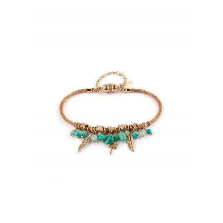 Bracelet bohème-chic medium turquoise et amazonite | turquoise
