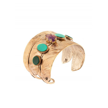 Glamorous amethyst and turquoise cuff bracelet | multicoloured