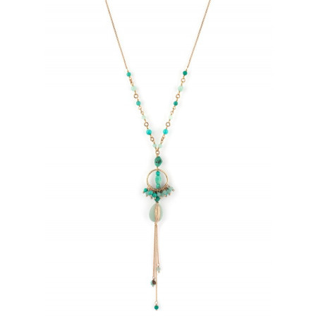 Mid-length amazonite and turquoise glamorous necklace | turquoise