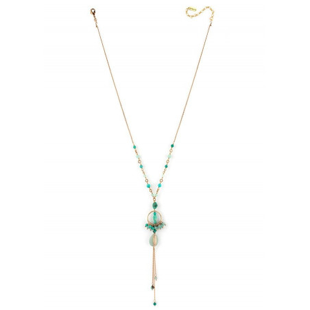 Mid-length amazonite and turquoise glamorous necklace | turquoise73154