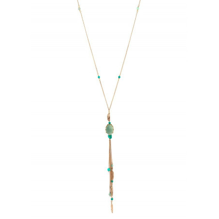 Bohemian turquoise and amazonite sautoir necklace | turquoise