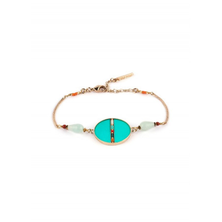 Bohemian amethyst feathers flexible bracelet | turquoise
