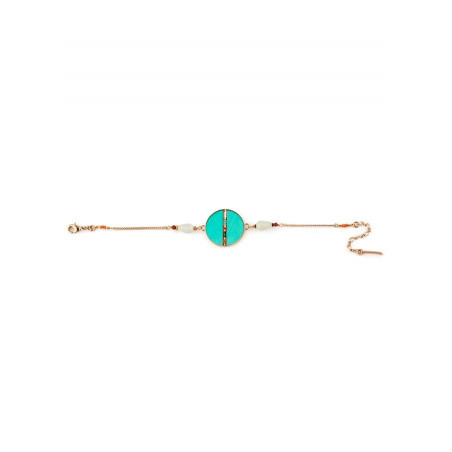 Bohemian amethyst feathers flexible bracelet | turquoise73262