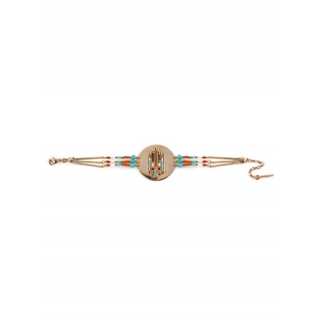 Fashionable turquoise and Japanese bead flexible bracelet| multicoloured73282