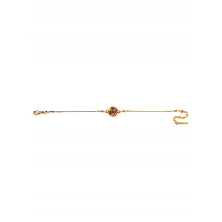 Feminine amethyst and Japanese bead flexible bracelet|pink73288