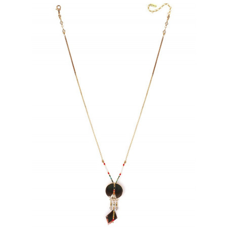 Elegant feather and labradorite pendant necklace| khaki73321