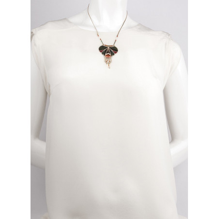On-trend feather and labradorite pendant necklace - khaki73349