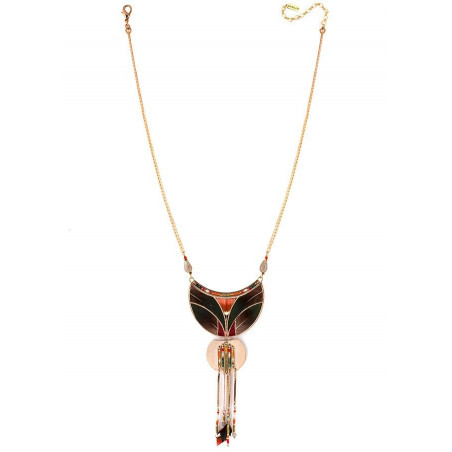 Poetic feather and carnelian pendant necklace| khaki73372