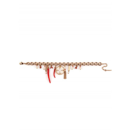 Bracelet fantaisie nacre blanche et perles du Japon | rouge73522