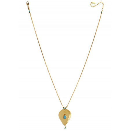 Arty hammered metal and howlite pendant necklace l turquoise73906