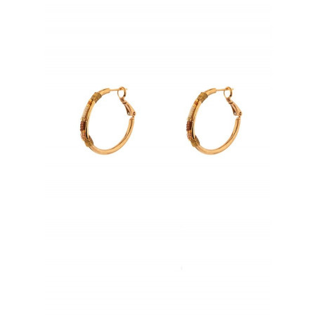 Bohemian Japanese bead hoop earrings for pierced ears | brown
