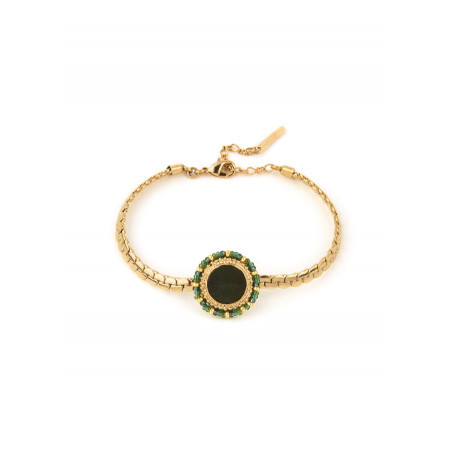 Bracelet souples chic plumes et perles du Japon - vert