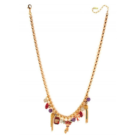 Baroque pendant and amethyst gem pendant necklace | multicoloured75607