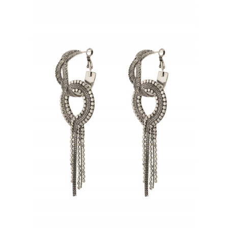 Graceful metal earrings for pierced ears | silver-plated75788