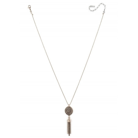 Collier pendentif mode pompon de chainettes métal | argenté75874