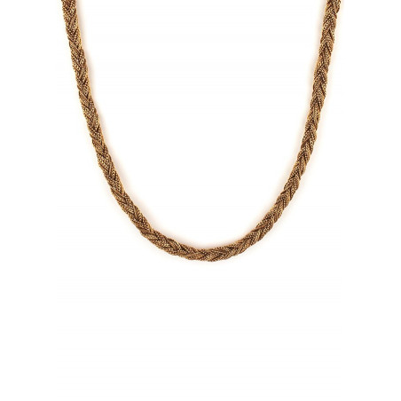 Glamorous plaited metal choker necklace | gold-plated