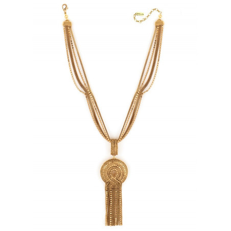 Contemporary metal sautoir necklace | gold-plated75939