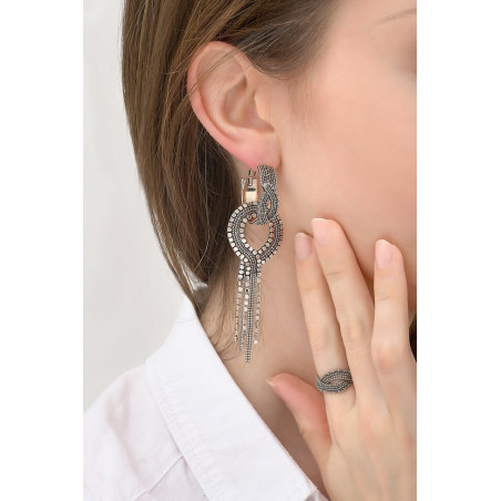 Graceful metal earrings for pierced ears | silver-plated76172
